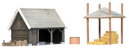 N Scale - Artitec - 14.133 - Chicken coop and pigsty - Undecorated