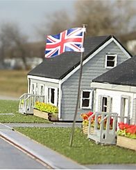 N Scale - Osborn Models - RRA-3112 - British Flag and Pole - Undecorated - British Union Jack Flag and Pole