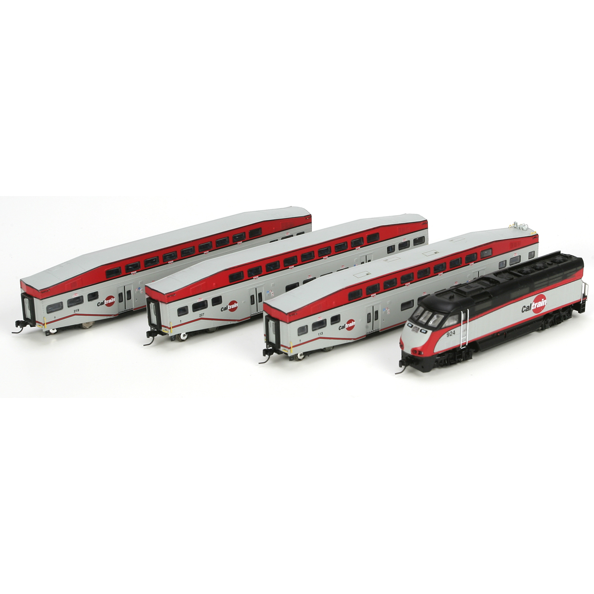 N Scale - Athearn - 25980 - Passenger Car, Commuter, Bombardier Multi-Level - Caltrain - 4 numbers