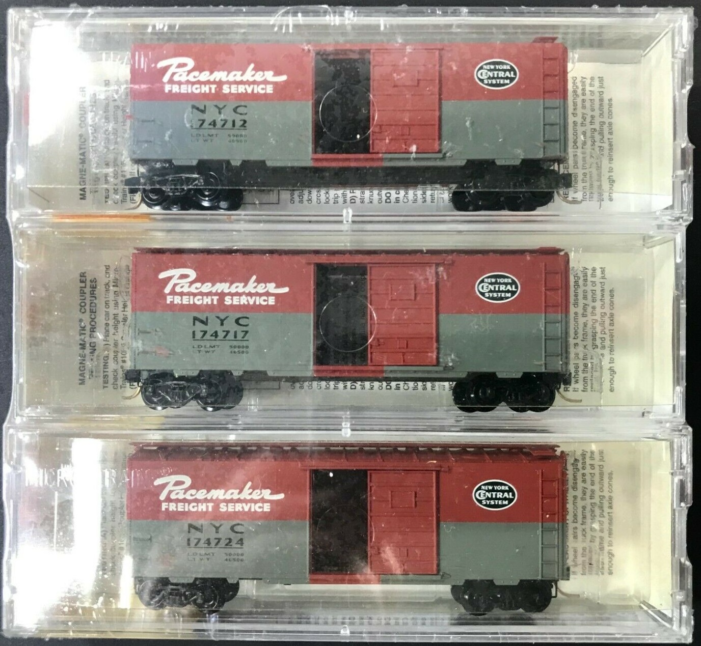 N Scale - Micro-Trains - 20242 - Boxcar, 40 Foot, PS-1 - New York Central - 3-pack