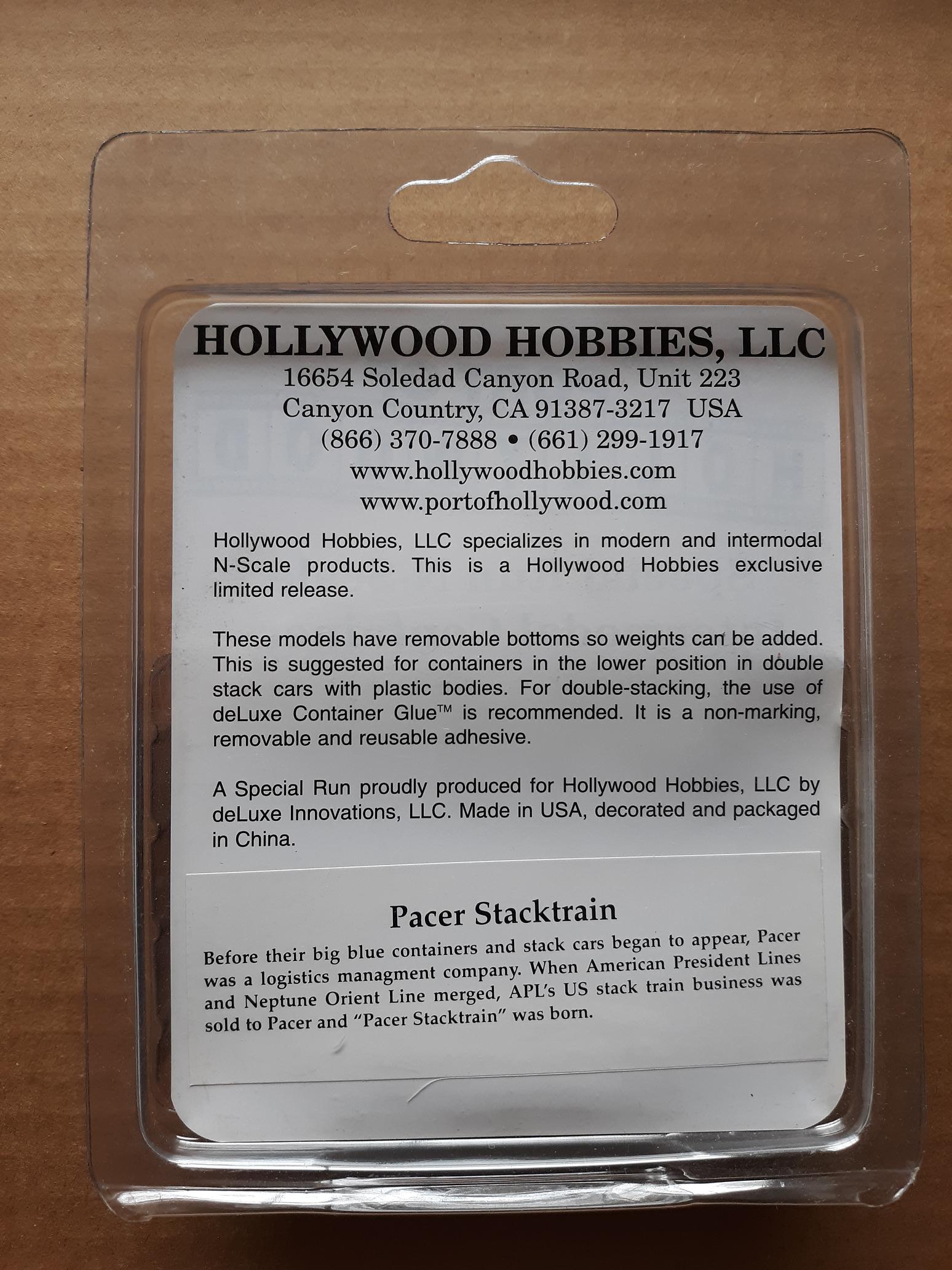 N Scale - Port of Hollywood - Pacer Stacktrain - Container, 45 Foot - Pacer StackTrain - 541013, 543111