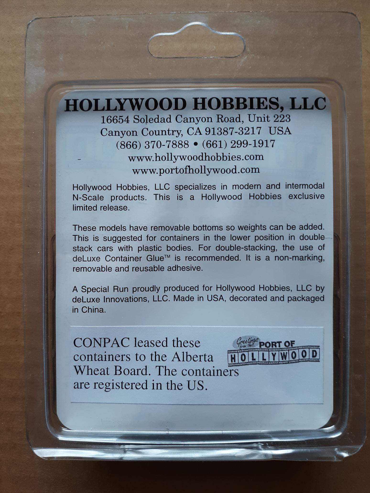 N Scale - Port of Hollywood - Conpac - Container, 20 Foot, Corrugated, Dry - Conpac - 290129, 290174