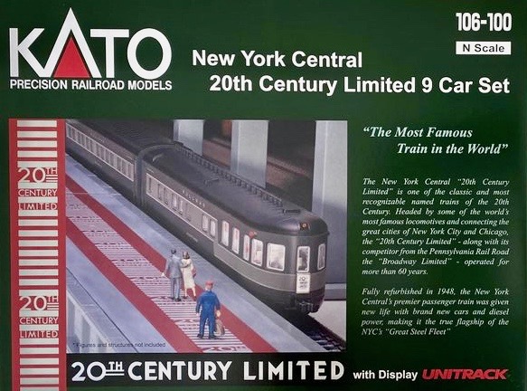 N Scale - Kato USA - 106-100 - New York Central “20th Century Limited” - New York Central - 9-Car Set