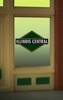 N Scale - Miller Engineering - 9085 - Structure, Billboard, Window Sign - Illinois Central - Illinois Central