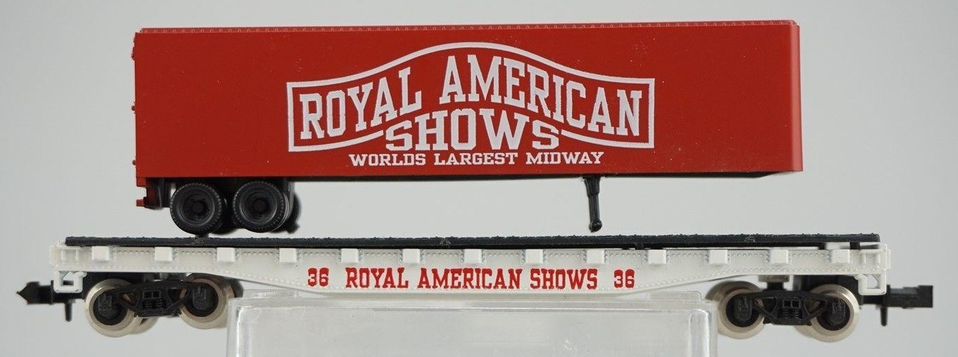 N Scale - Ak-Sar-Ben - 9129 - Flatcar, 50 Foot - Royal American Shows - 36