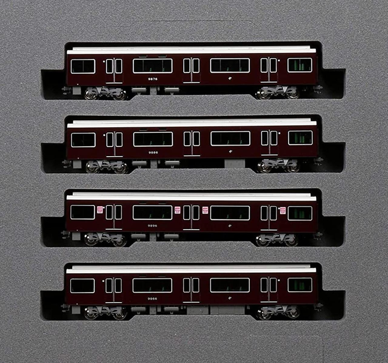 N Scale - Kato - 10-1366 - Hankyu Railway 9300 Series - Hankyu Electric Railway - 4-Pack (Add-On Set)