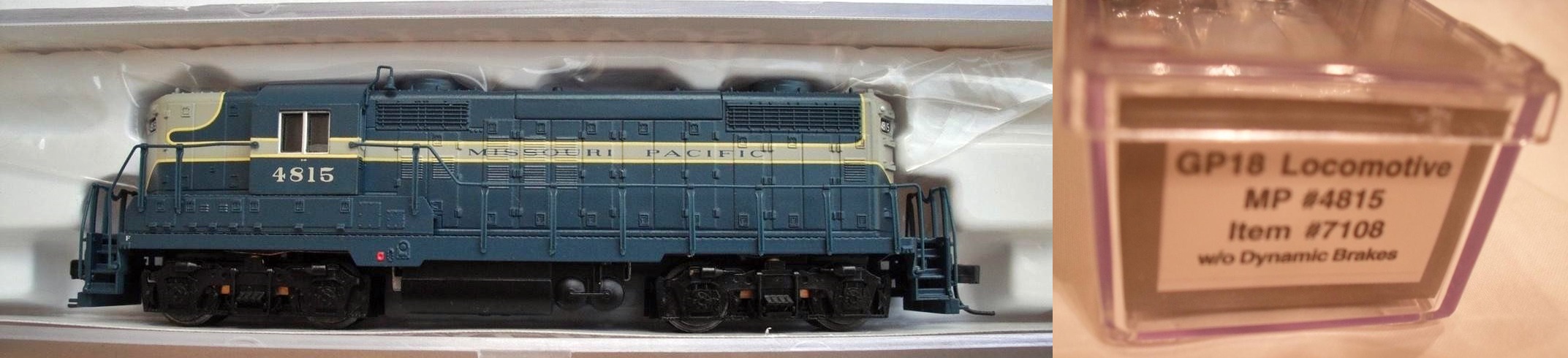 N Scale - Life-Like - 7108 - Locomotive, Diesel, EMD GP18 - Missouri Pacific - 4815