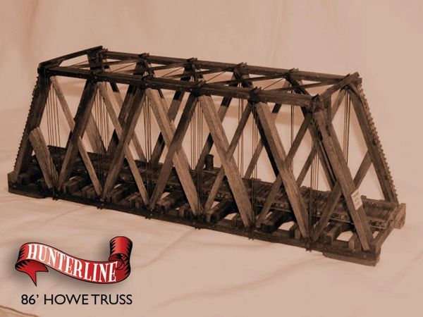 N Scale - Hunterline - HTLTRUSS-1 - Structure, Wooden Bridge, Truss - Bridges and Piers - 86 Foot Howe Through Truss
