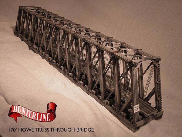 N Scale - Hunterline - HTLTRUSS-2 - Structure, Wooden Bridge, Truss - Bridges and Piers - 170 Foot Howe Through Truss