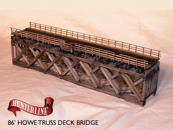 N Scale - Hunterline - HTLTRUSS-3 - Structure, Wooden Bridge, Truss - Bridges and Piers - 86 Foot Howe Deck Truss