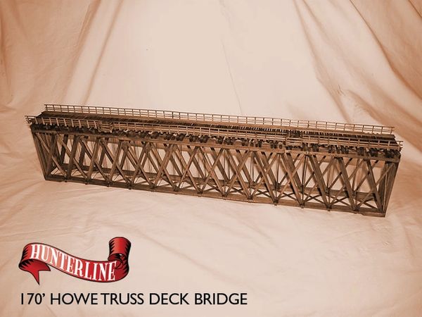 N Scale - Hunterline - HTLTRUSS-4 - Structure, Wooden Bridge, Truss - Bridges and Piers - 170 Foot Howe Deck Truss