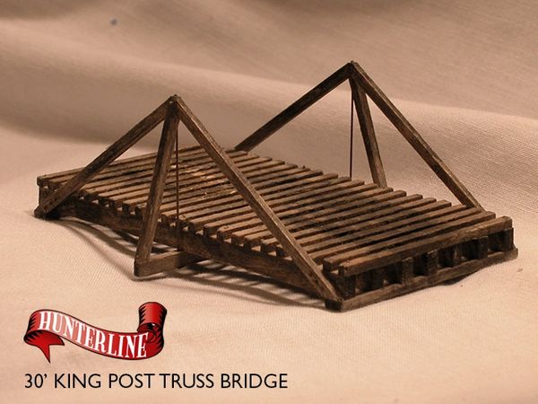 N Scale - Hunterline - HTLTRUSS-5 - Structure, Wooden Bridge, Truss - Bridges and Piers - 30 Foot King Post Truss