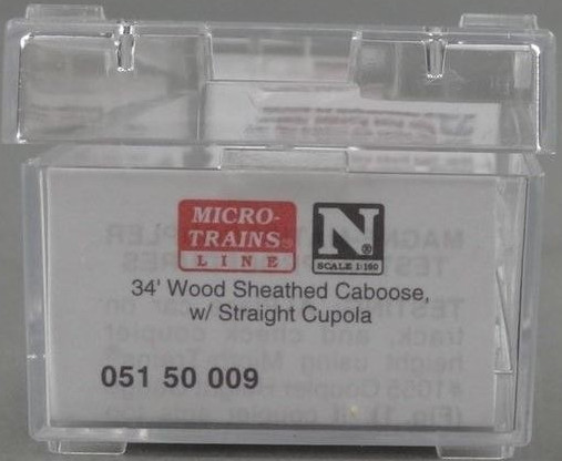 N Scale - Micro-Trains - 051 50 009 - Caboose, Cupola, Wood - Undecorated