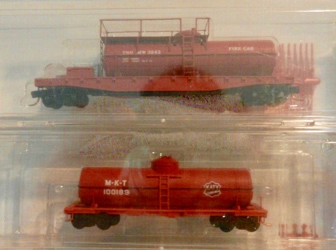 N Scale - Micro-Trains - NSC MTL 10-34 - Tank Car, Flat Car, Fire Fighter, Fire Equipment - Painted/Lettered - 2-Pack 