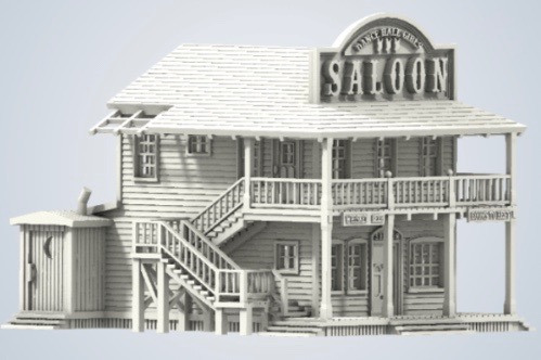 N Scale - B&T Model - Weyrauch Saloon - Structures. American Old West - Commercial Structures - Weyrauch Saloon