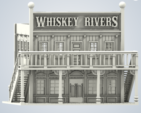 N Scale - B&T Model - Whiskey Rivers - Structures. American Old West - Commercial Structures - Whiskey Rivers