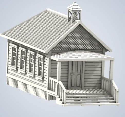 N Scale - B&T Model - School House - Structures. American Old West - Residential Structures - School House