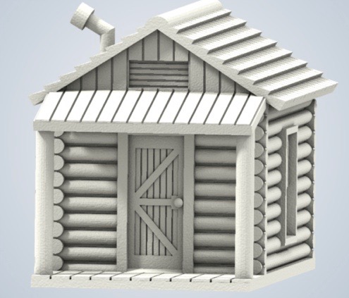 N Scale - B&T Model - Log Cabin - Structures. American Old West - Residential Structures - Log Cabin