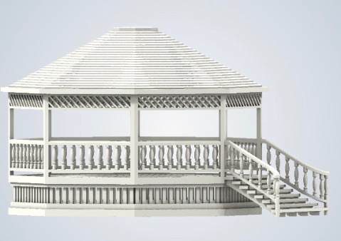 N Scale - B&T Model - Large Gazebo - Structures. American Old West - Residential Structures - Large Gazebo