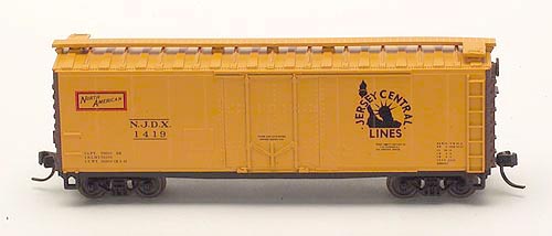 N Scale - Squeak N Products - 0036 - Boxcar, 40 Foot, Steel Plug Door - Jersey Central - 1401