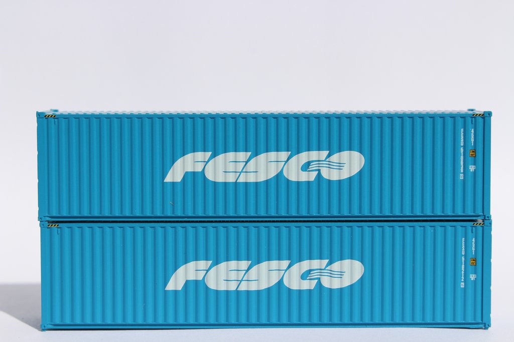 N Scale - Jacksonville Terminal - 405087 - Container, 40 Foot, Hi-Cube - FESCO - 2-Pack