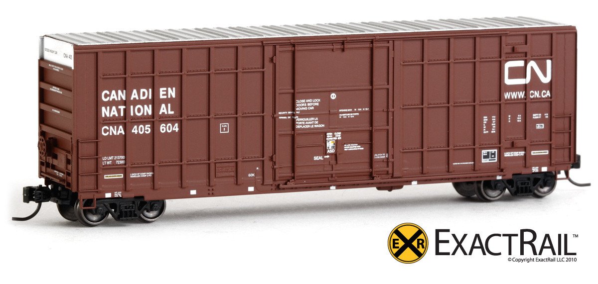N Scale - ExactRail - EN-50707-1 - Boxcar, 50 Foot, Trinity 6275 Plug Door - Canadian National - 405604