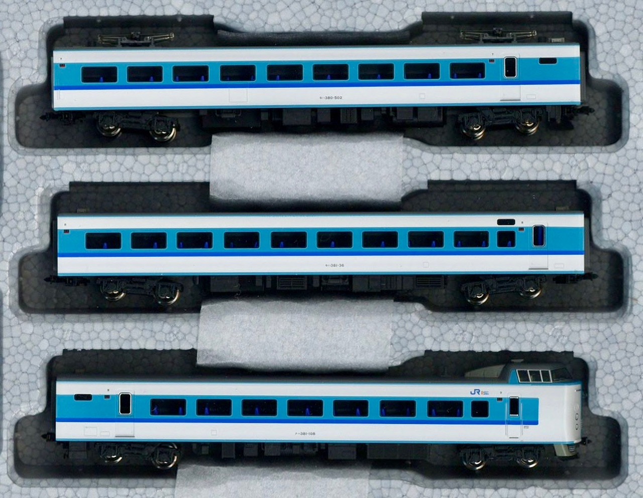 N Scale - Kato - 10-1642 - Passenger Train, Electric, Super Kuroshio Series 381 - Japan Railways West - 3-Pack Add-On Set