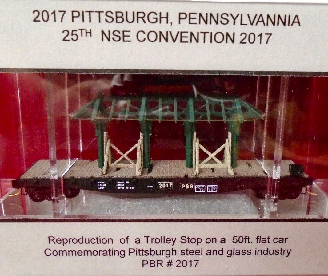 N Scale - MJB Models - 17-15 - Flatcar, 50 Foot - Pittsburgh Railways - 2017