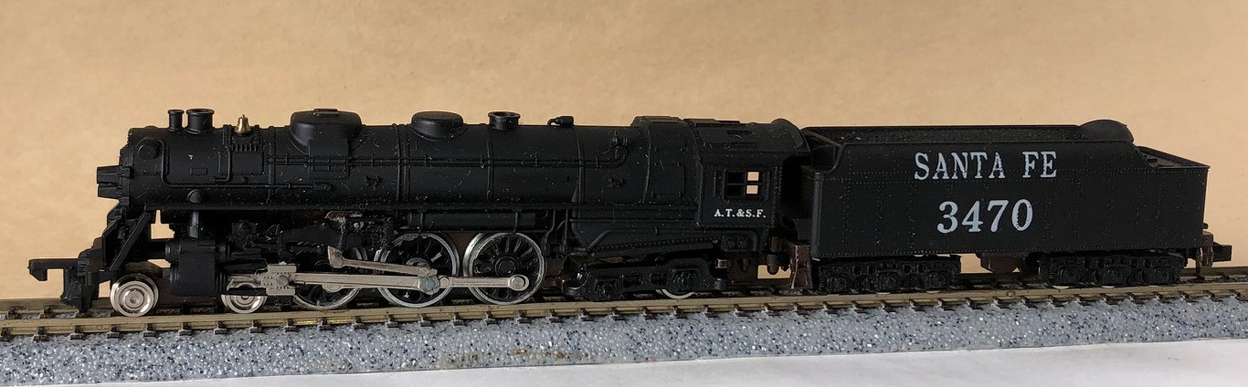 N Scale - Con-Cor - 3002 - Locomotive, Steam, 4-6-4 Hudson - Santa Fe - 3470