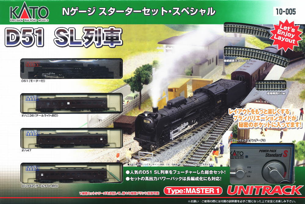 N Scale - Kato - 10-005 - Passenger Train, Steam, Japan, Stage 2 - Japanese National Railways - D51 SL