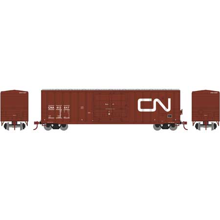 N Scale - Athearn - 2105 - Boxcar, 50 Foot, Steel, Plug Door, FMC - Canadian National - 412647