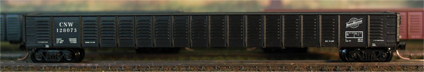 N Scale - LBF Company - 5352 - Gondola, 65 Foot, Mill - Chicago & North Western - 4 Different Available