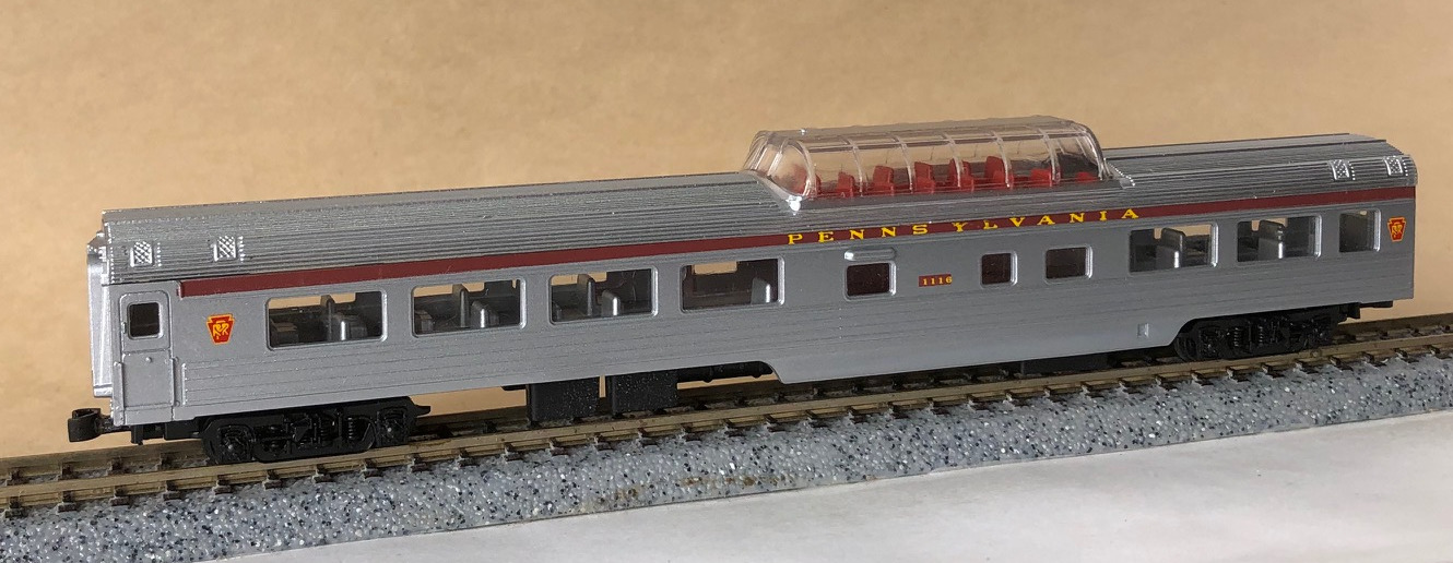 N Scale - Con-Cor - 0003-540003-D - Passenger Car, Lightweight, Corrugated Mid-Train Dome - Pennsylvania - 1116