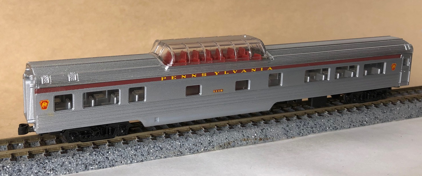 N Scale - Con-Cor - 0003-540003-D - Passenger Car, Lightweight, Corrugated Mid-Train Dome - Pennsylvania - 1116