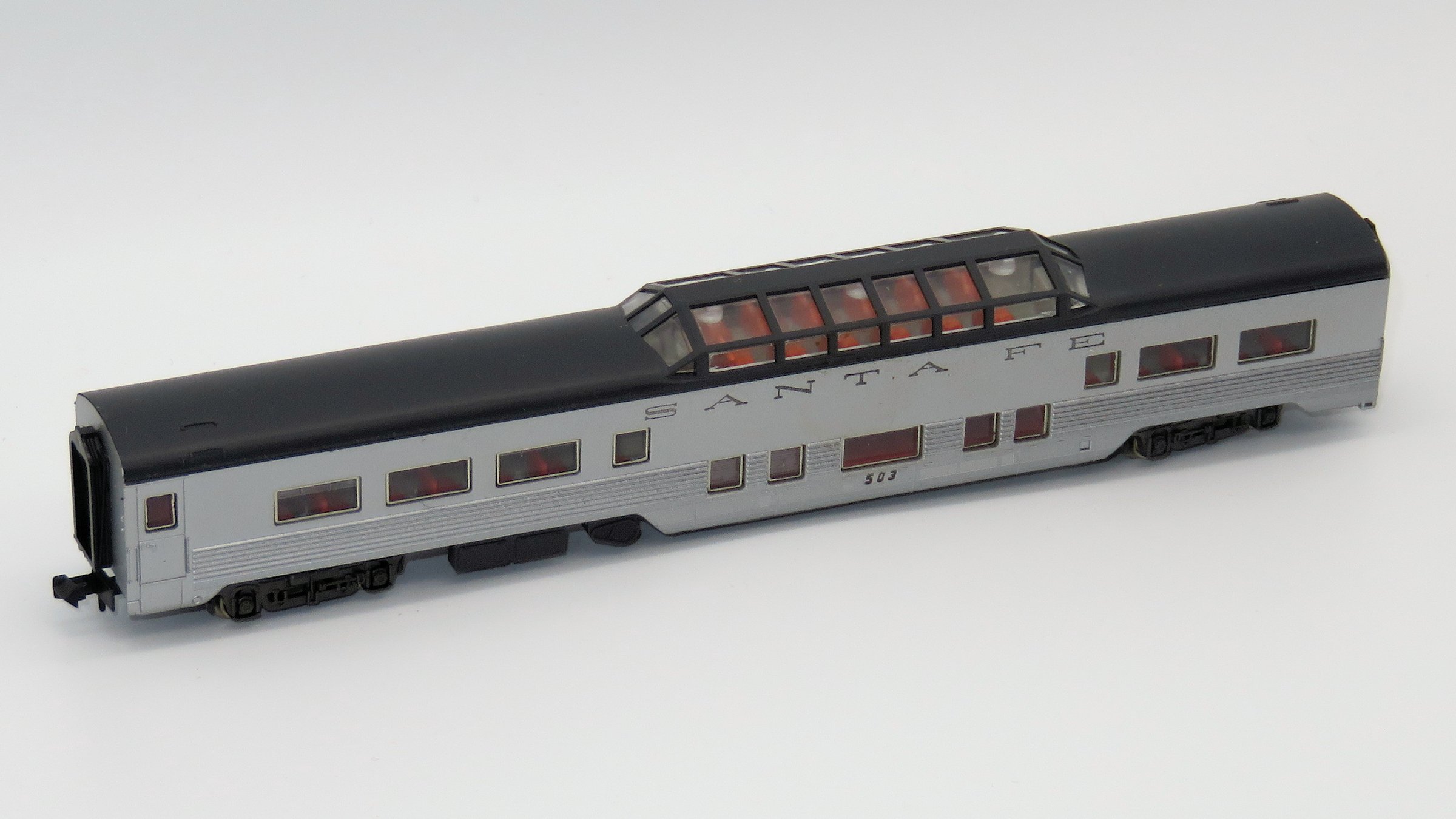 N Scale - Röwa - 8002 - Passenger Car, Pullman, Semi-Corrugated, Dome - Santa Fe - 503