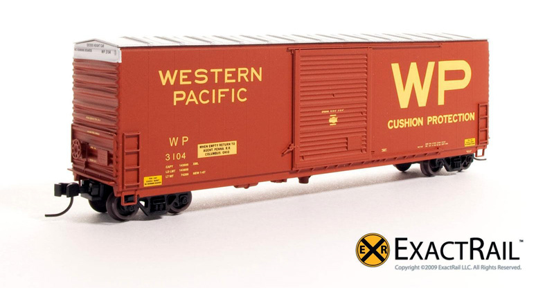 N Scale - ExactRail - EN-50104-1 - Boxcar, 50 Foot, PC&F 6033 c.f. - Western Pacific - 3102