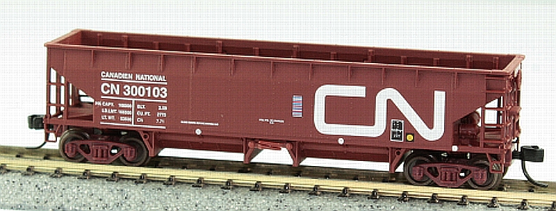 N Scale - True Line Trains - 826014 - Open Hopper, ACF Hart Ballast, 70 Ton - Canadian National - 6-Pack