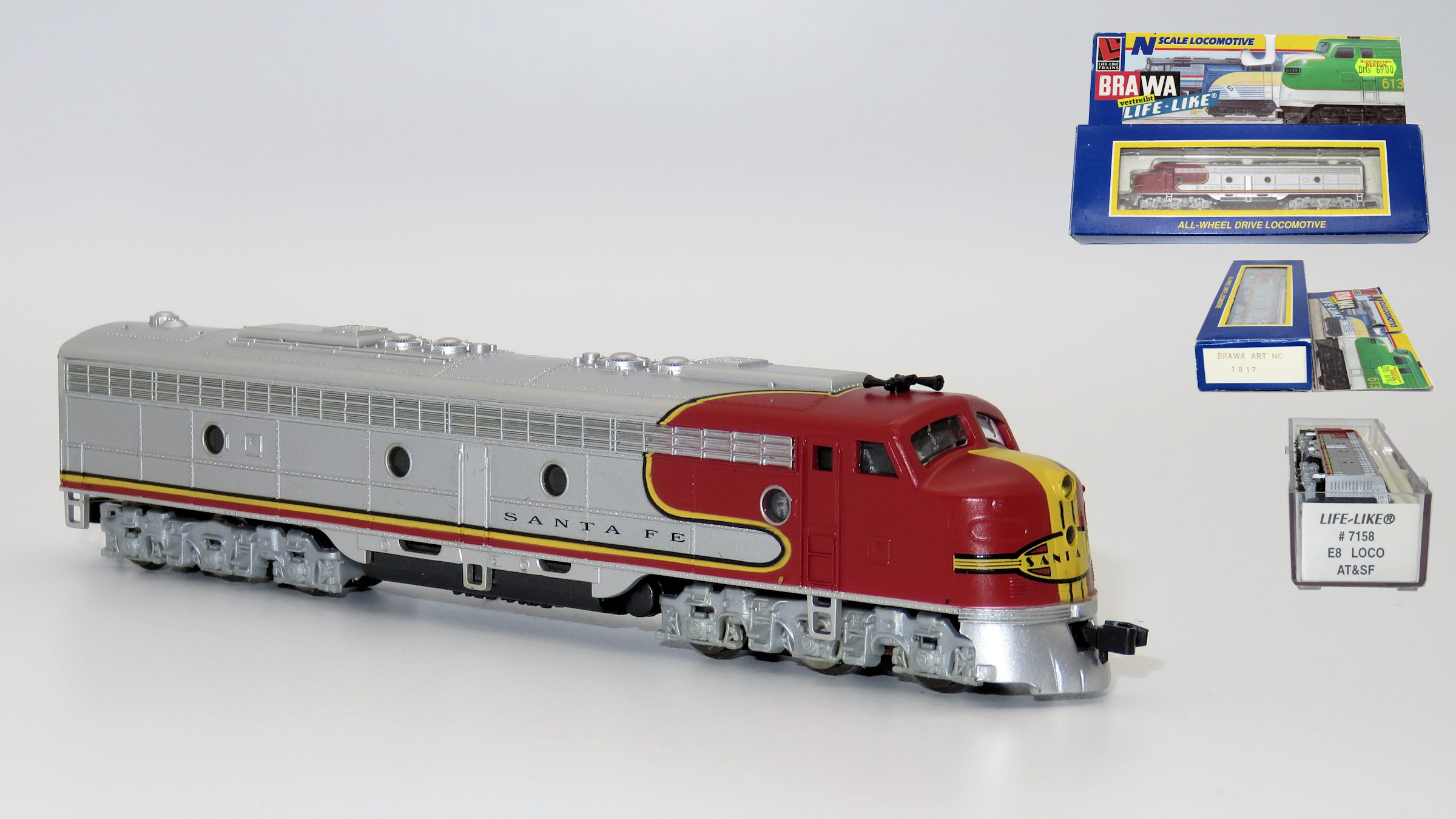 N Scale - Brawa - 1017 - Locomotive, Diesel, EMD E8 - Santa Fe