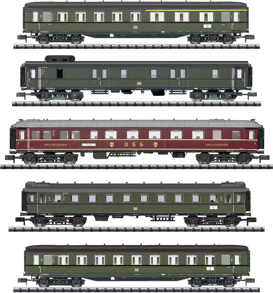 N Scale - Minitrix - 15680 - Passenger Car, DB, Epoch III - Deutsche Bahn - 5-pack