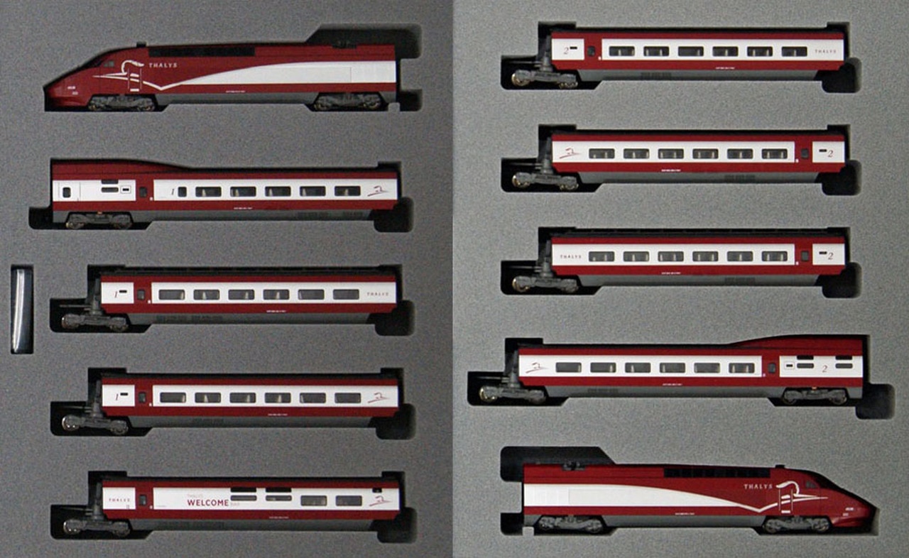 N Scale - Kato Lemke - 10-1657 - Passenger Train, Electric, TGV,  Thalys PBA - Thalys - 10-Car Set