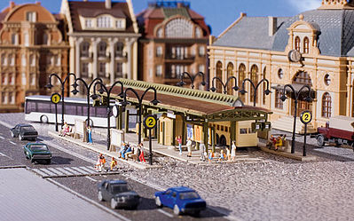 N Scale - Vollmer - 47580 - Structure, Building, Bus Station - Commercial Structures