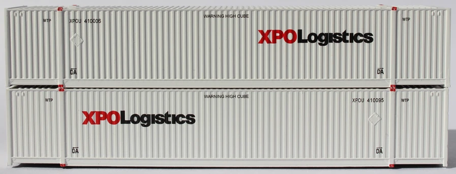 N Scale - Jacksonville Terminal - 537015 - Container, 53 Foot, Corrugated - XPO Logisitics - 2-Pack