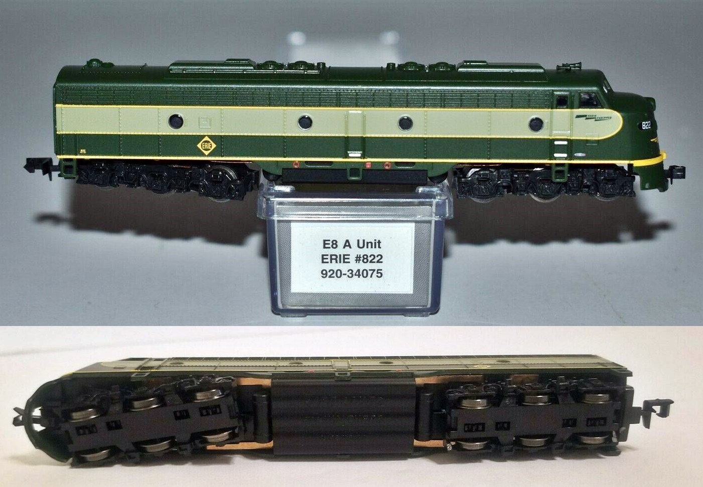 N Scale - Life-Like - 920-34075 - Locomotive, Diesel, EMD E8 - Erie - 822