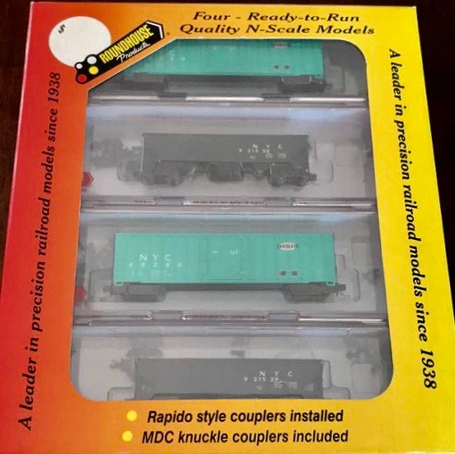 N Scale - Roundhouse - 89440 - Mixed Rolling Stock Set - New York Central - 4-Pack