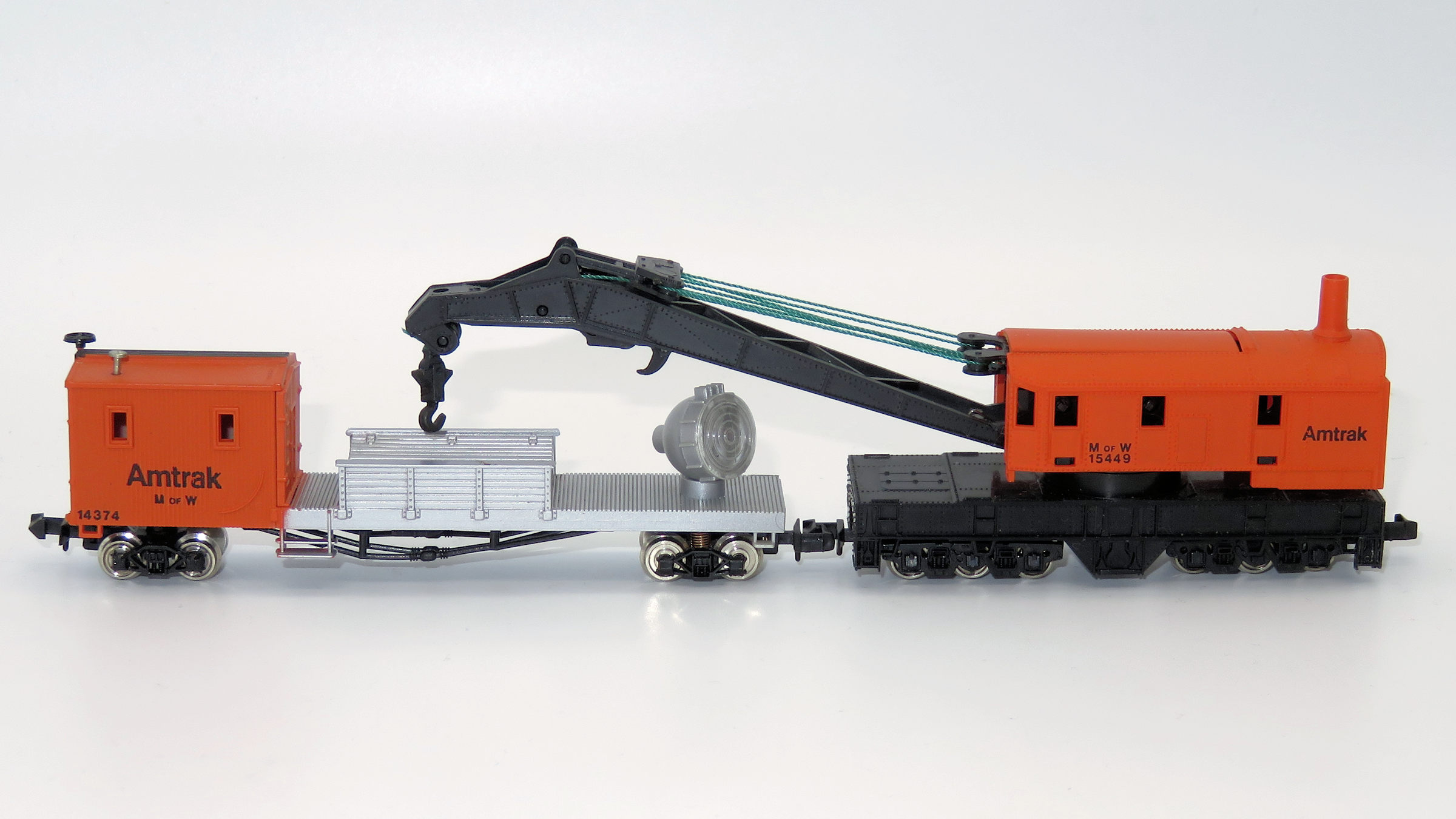 N Scale - Bachmann - 56-1212-05 - Wrecking Crane - Amtrak - 15449, 14374