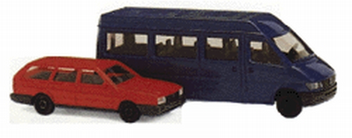 N Scale - Busch - 8302 - Vehicle,  Mercedes Benz - Painted/Unlettered - 2-Pack