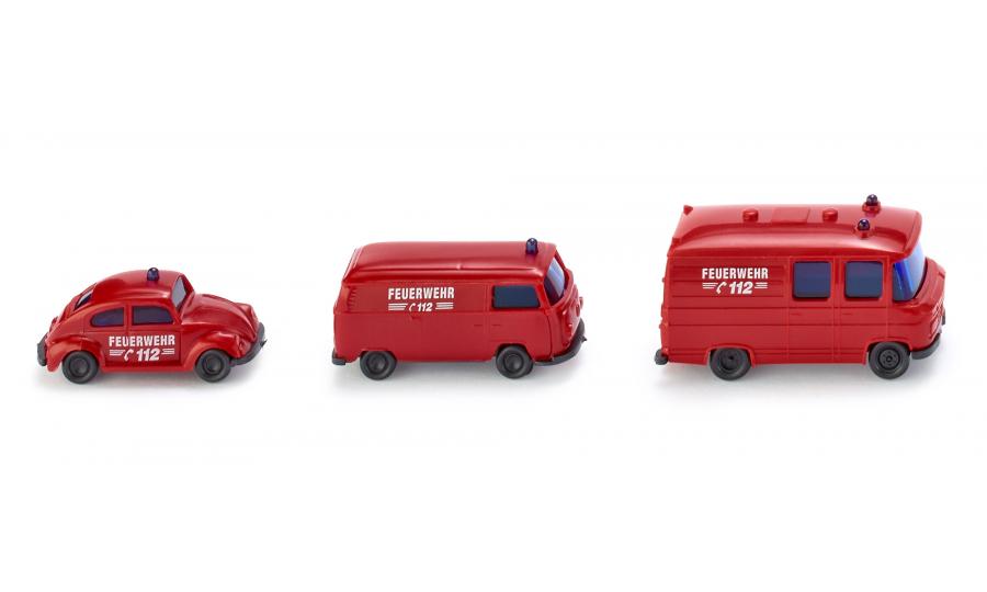 N Scale - Wiking - 093449 - Vehicle, Truck, Automobile,Fire Rescue - Fire and Rescue - 3-Pack