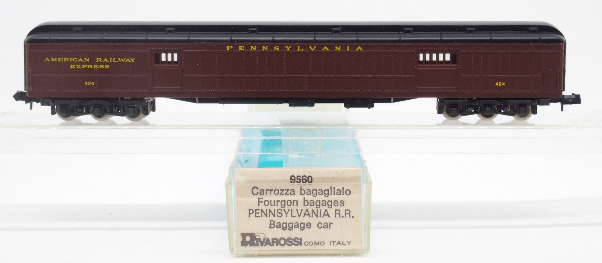 N Scale - Rivarossi - 9560 - Passenger Car, Heavyweight, Baggage - Pennsylvania - 424