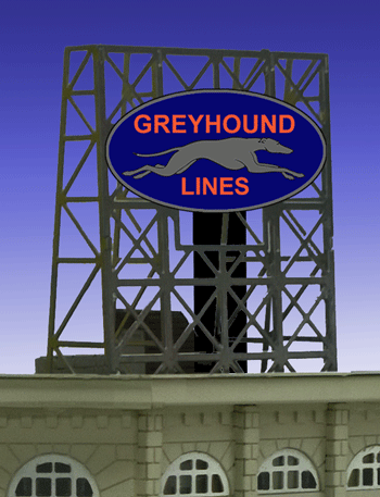 N Scale - Miller Engineering - 33-8950 - Structure, Billboard - Greyhound Lines