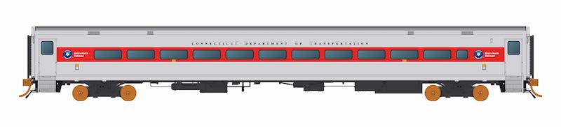 N Scale - Rapido Trains - 528037 - Passenger Train, Pullman, Comet Coach, Controllable Lights - Connecticut Department of Transportation